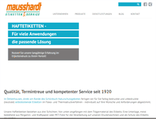 Tablet Screenshot of mausshardt-etiketten.de